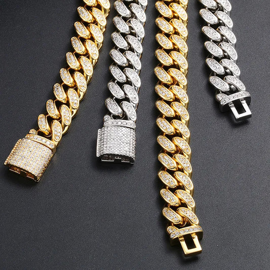 Moissanite 12mm Cuban Chain or Bracelet