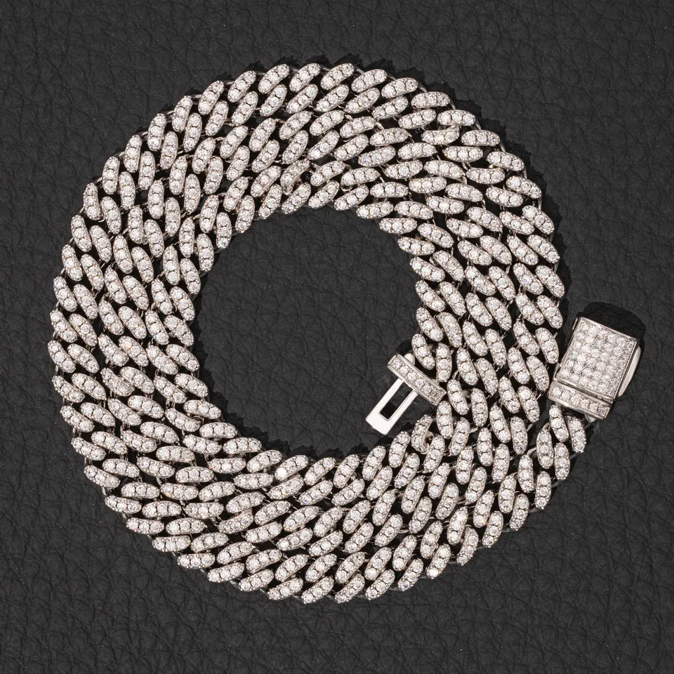 Moissanite 8mm Cuban Chain or Bracelet